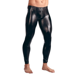 MenSexyWear Pantalon look Vinyle Zip Show Noir